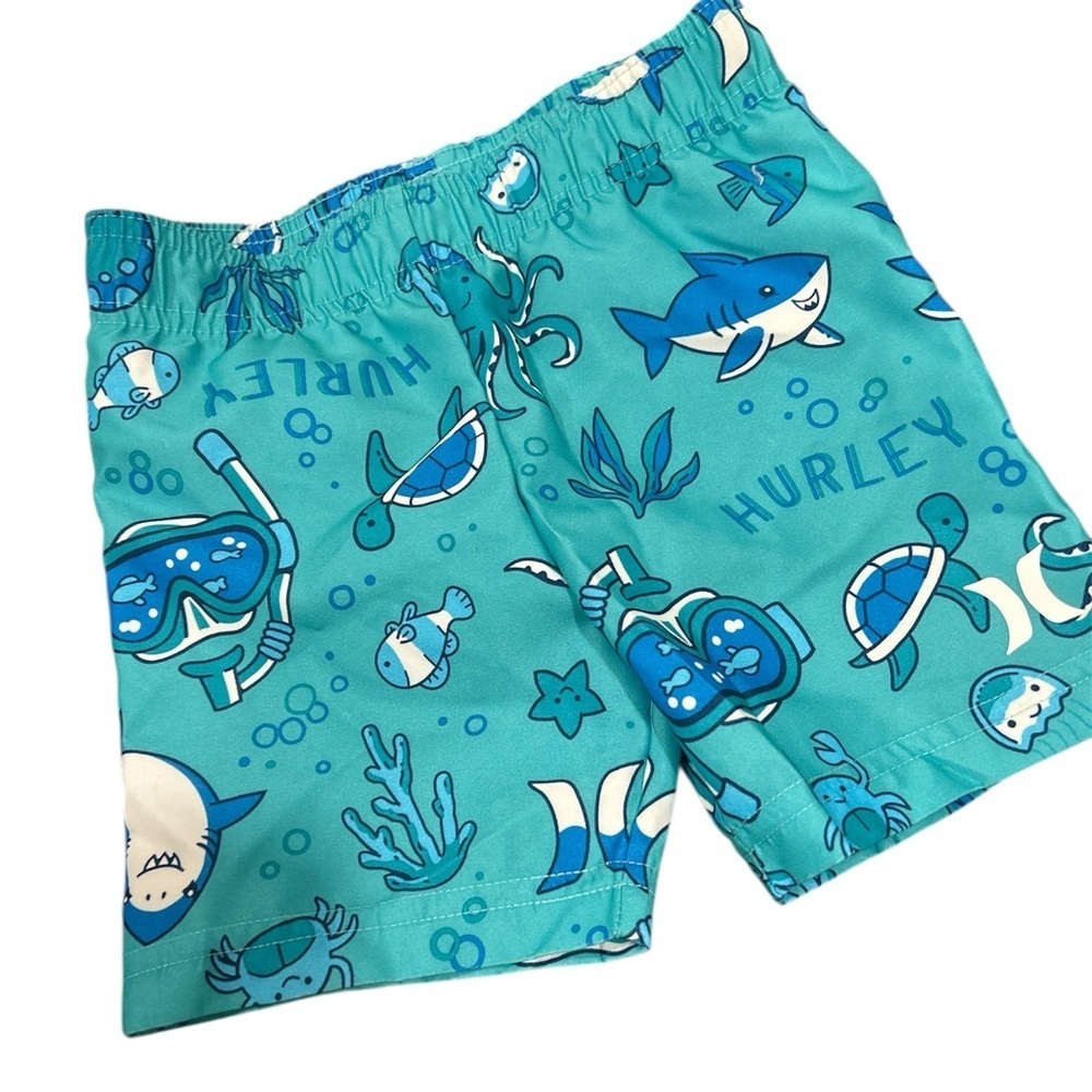 Hurley Aqua Blue Swim Shorts with Sea Life